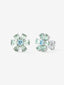 Pendientes flor de plata 925 con topacio y amatista verde