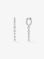 Pendientes largos de oro blanco con diamantes