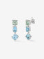 Pendientes largos de plata 925 con amatista verde y topacios