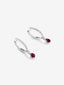 18K white gold earrings with red rubies and white diamonds
