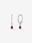 Pendientes de oro blanco de 18K con rubíes rojos y diamantes blancos