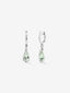 Pendientes aro de plata 925 con amatista verde y diamante colgante
