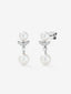Pendientes de oro blanco de 18K con 2 perlas akoya y 14 diamantes en talla brillante con un total de 0,09 cts