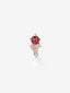 Pendiente individual izquierdo de oro rosa de 18K con rubí y diamantes