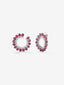 Pendientes de aro de oro blanco de 18K con 30 rubíes en talla brillante con un total de 6,52 cts y 42 diamantes en talla brillante con un total de 1 cts