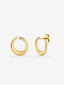 Pendientes aro liso pequeño de oro amarillo de 18K con diamante