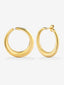 Pendientes aro liso extra grande oro amarillo de 18K con diamante