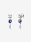 Pendientes de oro blanco de 18K con zafiros azules en talla octogonal de 3,02 cts y diamantes blancos en talla brillante 0,53 cts