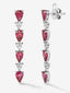 Pendientes de oro blanco de 18K con rubíes rojos en talla pera de 3,68 cts y diamantes blancos en talla brillante de 0,26 cts