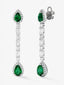 Pendientes de oro blanco de 18K con esmeraldas verdes en talla pera de 2,06 cts y diamantes blancos en talla esmeralda y brillante de 2,04 cts