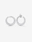 Pendientes de aro abiertos medianos de oro blanco de 18K con pavé de diamantes en talla brillante 2,13 cts