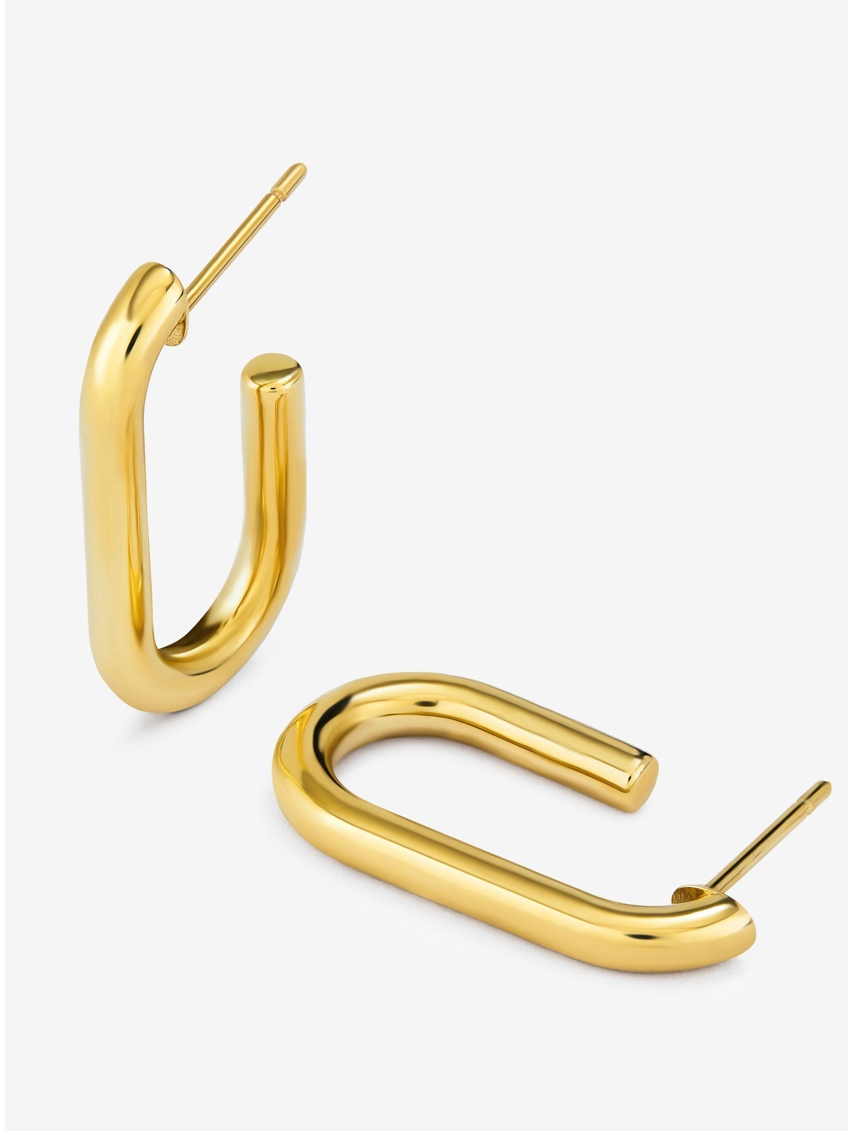 Pendientes cortos de eslabones forza de oro amarillo de 18K