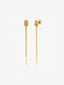 Pendientes largos de oro amarillo de 18K con diamantes blancos en talla brillante de 0,5 cts y forma de nudo