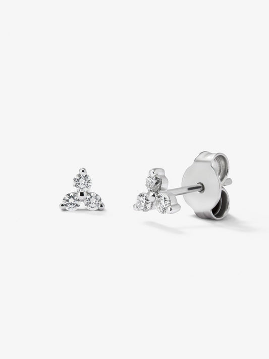 Pendientes de oro blanco de 18K con diamantes blancos en talla brillante de 0,18 cts