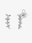 Pendientes trepadores de oro blanco de 18K con diamantes blancos en talla brillante de 0,45 cts