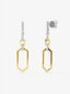 Pendientes de oro blanco y amarillo de 18K con diamantes blancos en talla brillante de 0,2 cts