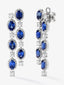 Pendientes de oro blanco de 18K con zafiros azules en talla oval de 7,67 cts y diamantes blancos en talla brillante de 2,23 cts