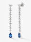 Pendientes de oro blanco de 18K con zafiros azules en talla pera de 2,63 cts y diamantes blancos en talla brillante de 2,12 cts
