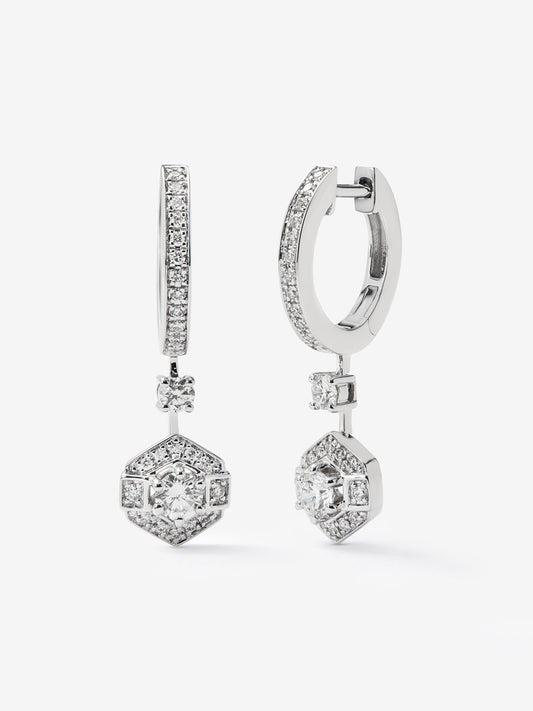 Pendientes de oro blanco de 18K con diamantes en talla brillante de 0,25 cts