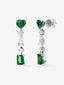 Pendientes de oro blanco de 18K con 4 tsavoritas verdes en talla pera y esmeralda con un total de 8,68 cts y 6 diamantes en talla pera y brillante con un total de 0,98