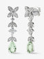 Pendientes de oro blanco de 18K con 52 diamantes en talla brillante con un total de 0,95 cts y amatistas verdes en talla pera