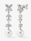 Pendientes de oro blanco de 18K con 62 diamantes en talla brillante con un total de 0,99 cts y 2 perlas akoya de 8,5 mm