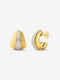 Pendientes gallonados de oro blanco y amarillo de 18K con pavé de diamantes en talla brillante con un total de 0,65 cts