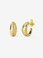 Pendientes de aro de oro amarillo de 18K con pavé de diamantes en talla brillante