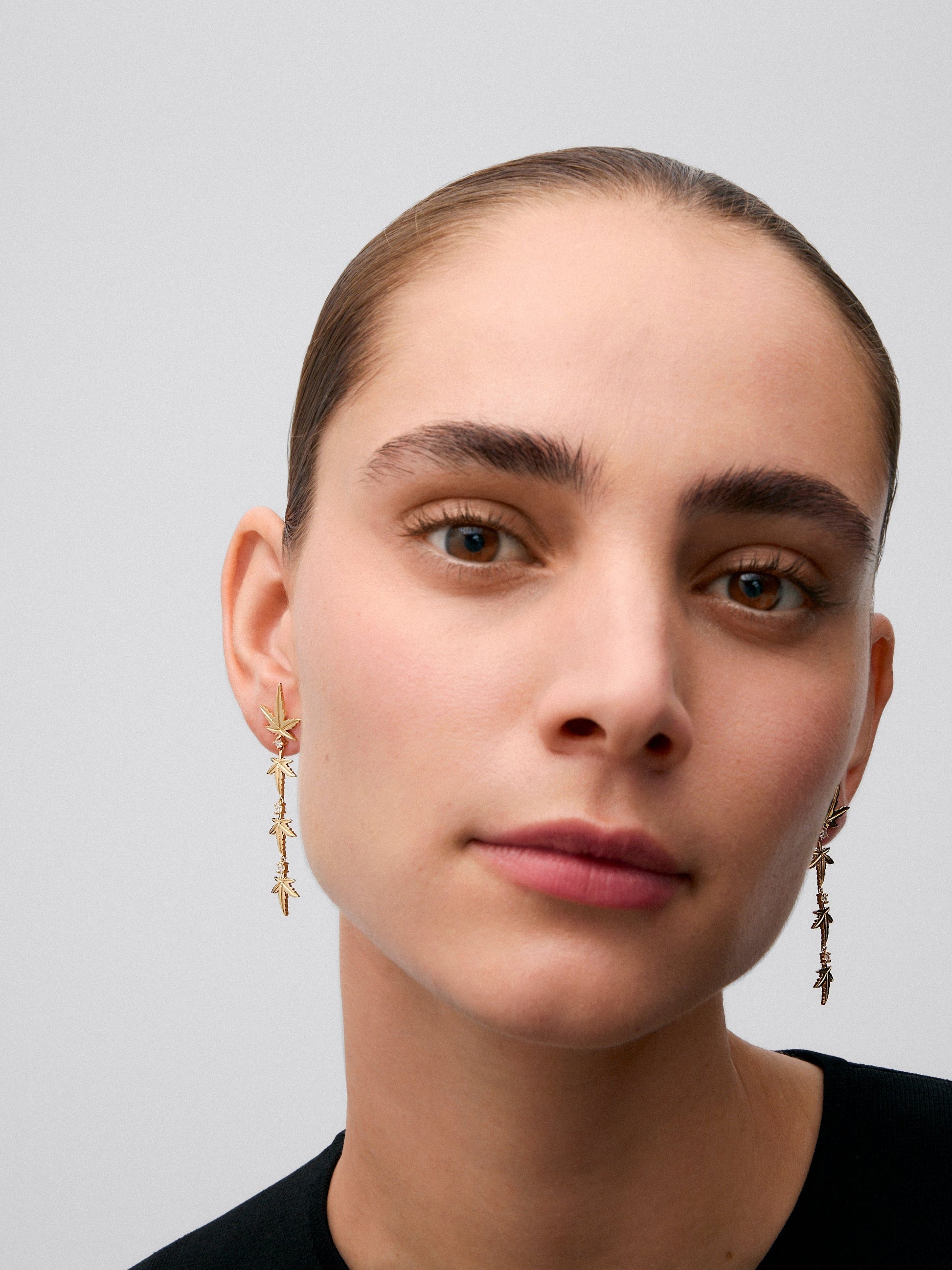Pendientes de oro amarillo con diamantes