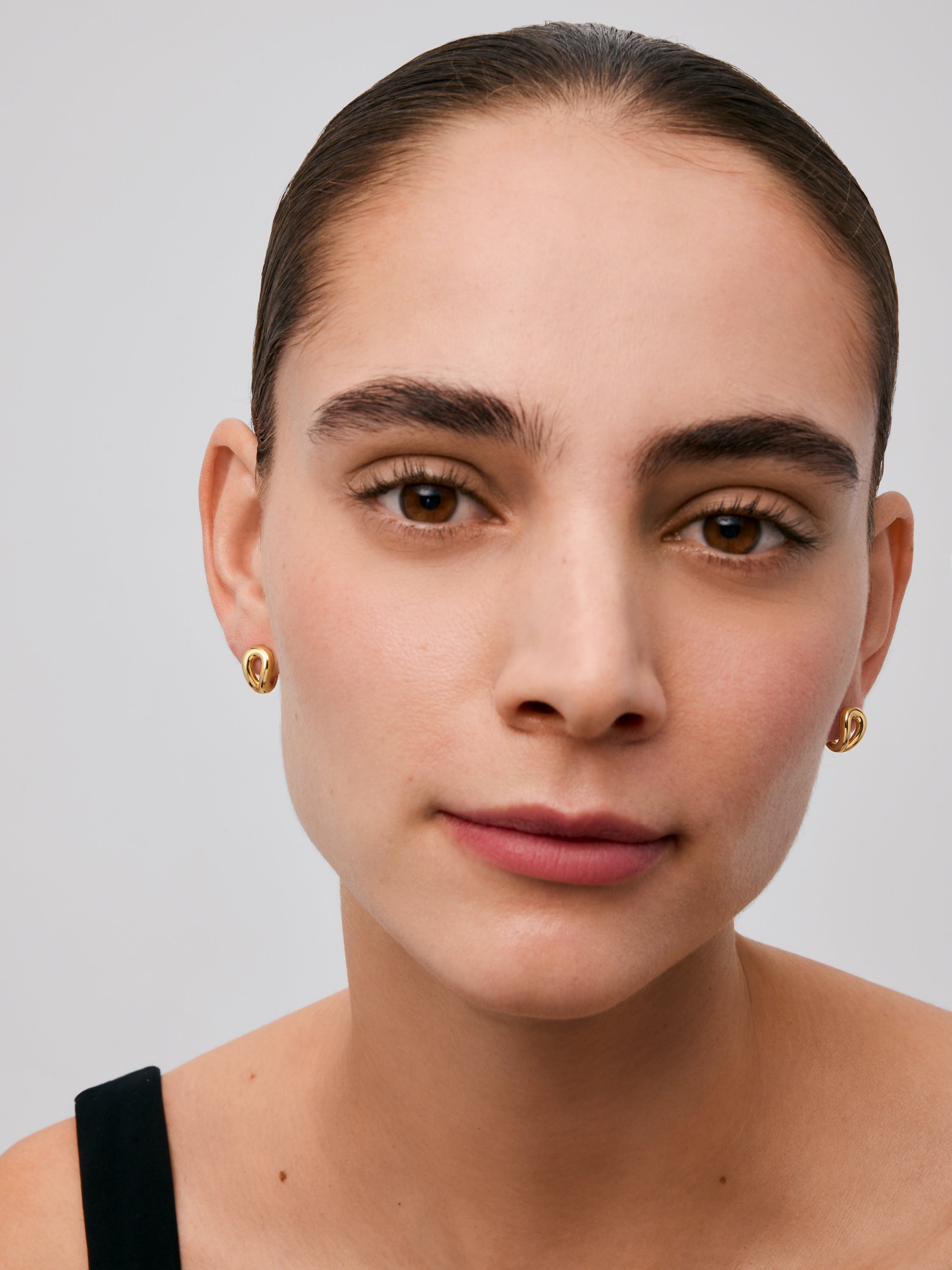 Pendientes eslabón de oro amarillo de 18K