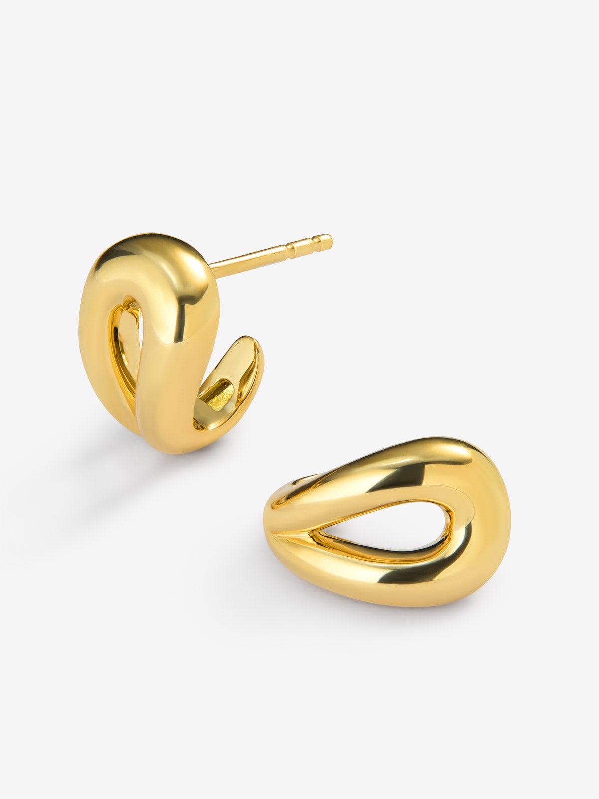 Pendientes eslabón de oro amarillo de 18K