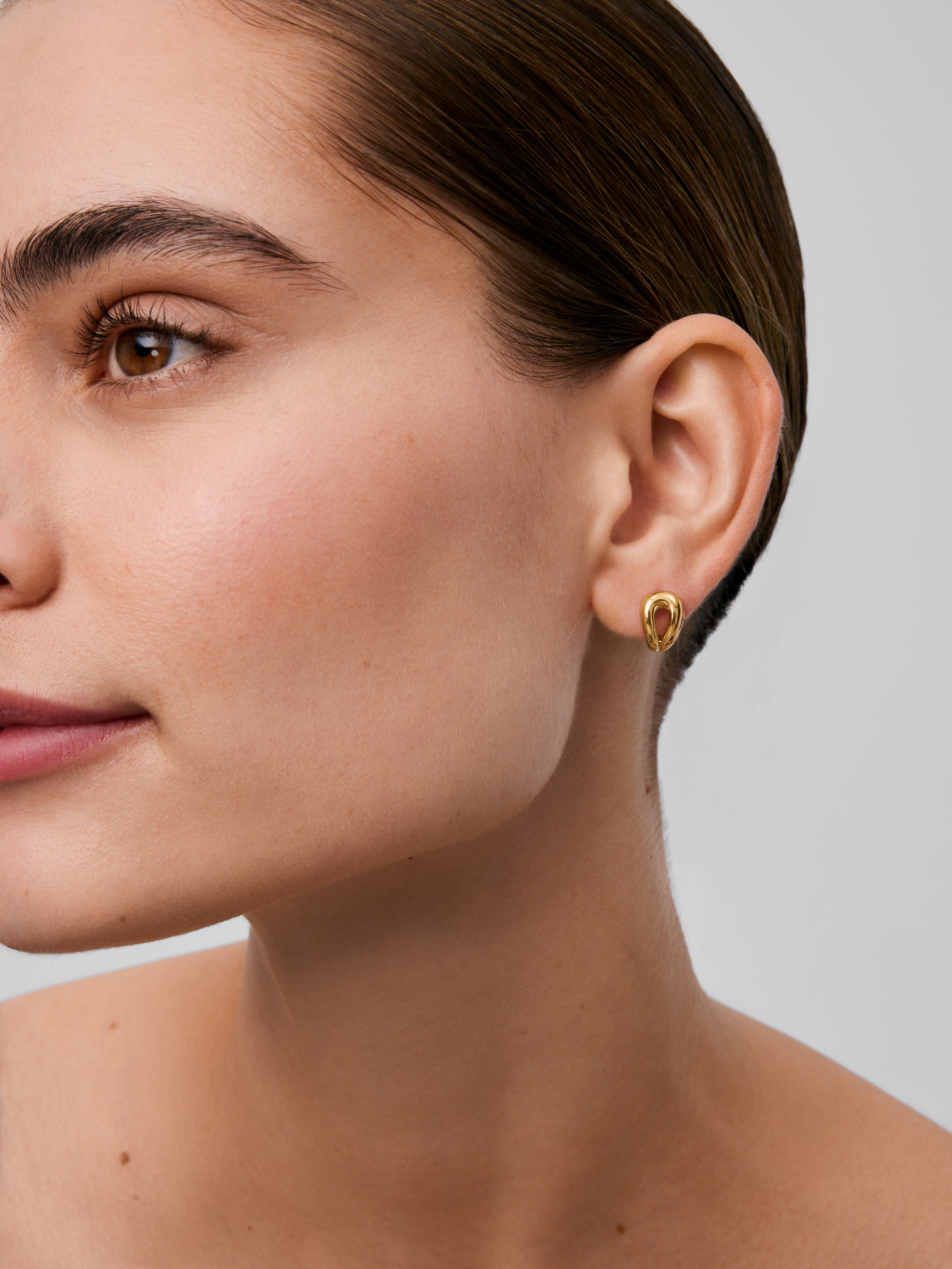 Pendientes eslabón de oro amarillo de 18K