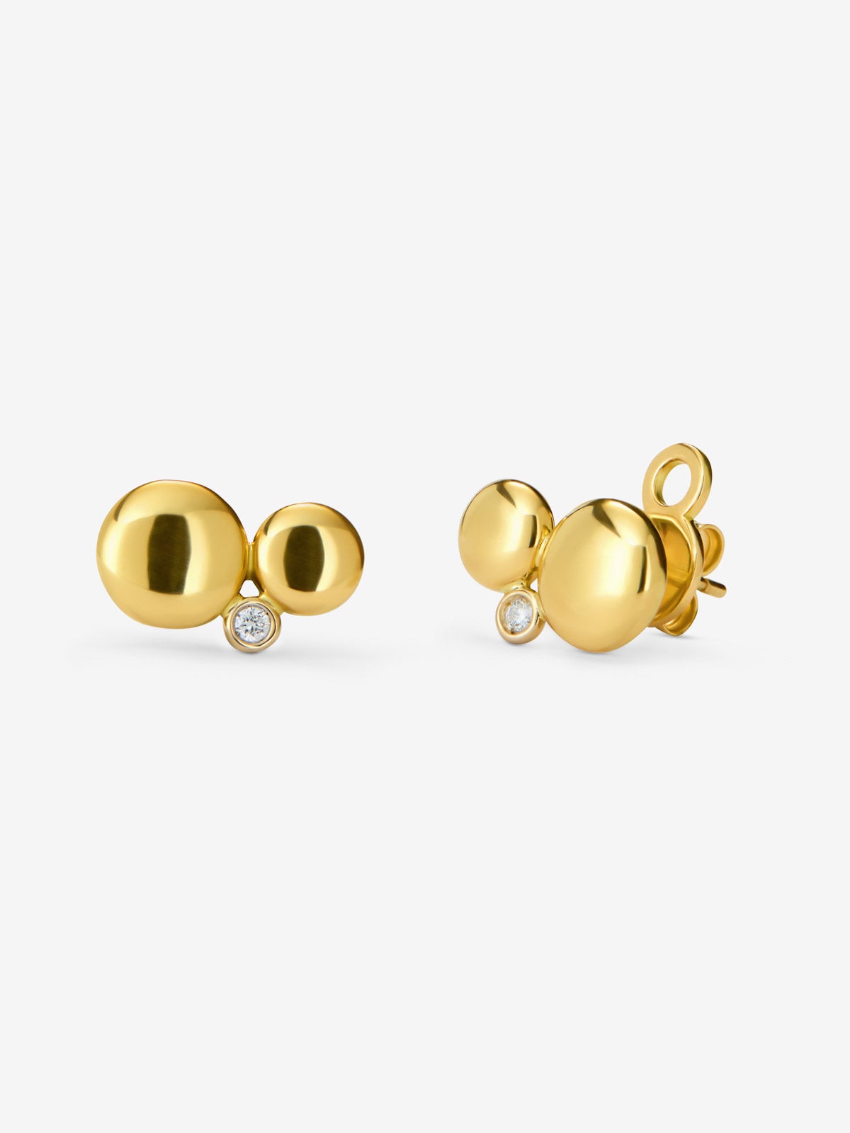 Pendientes de oro amarillo de 18K con motivos de esfera