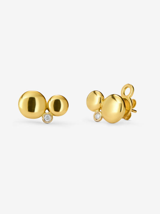 Pendientes de oro amarillo de 18K con motivos de esfera