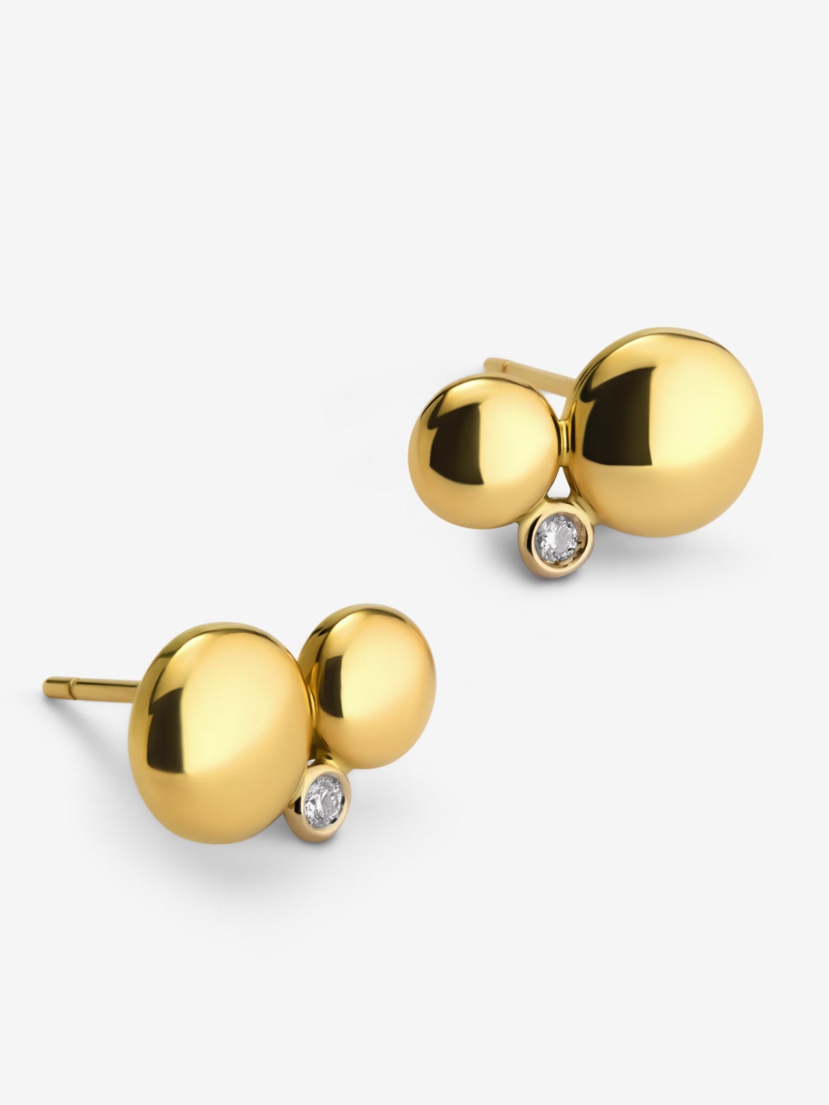 Pendientes de oro amarillo de 18K con motivos de esfera