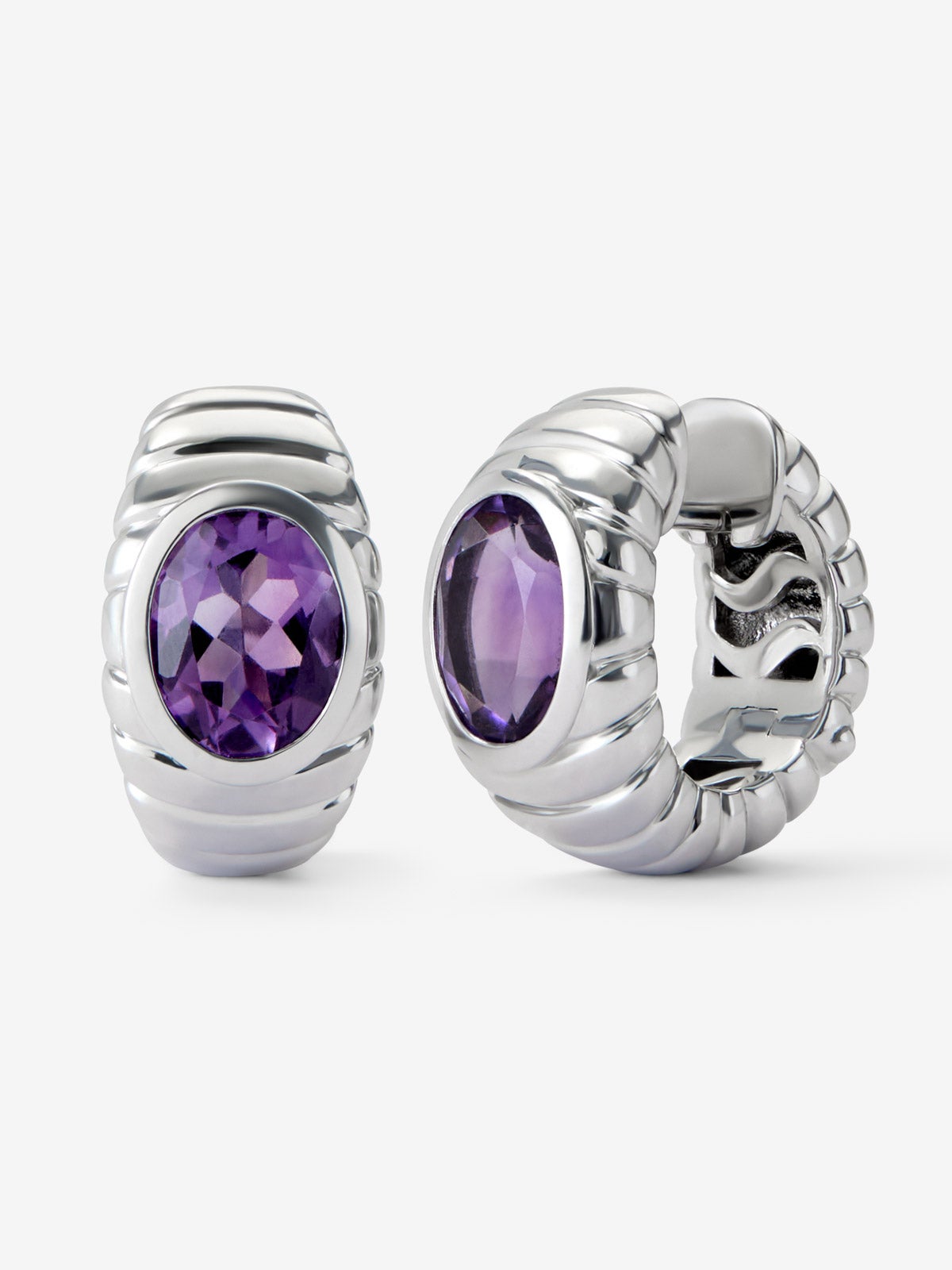 Pendientes de plata 925 con amatistas morada