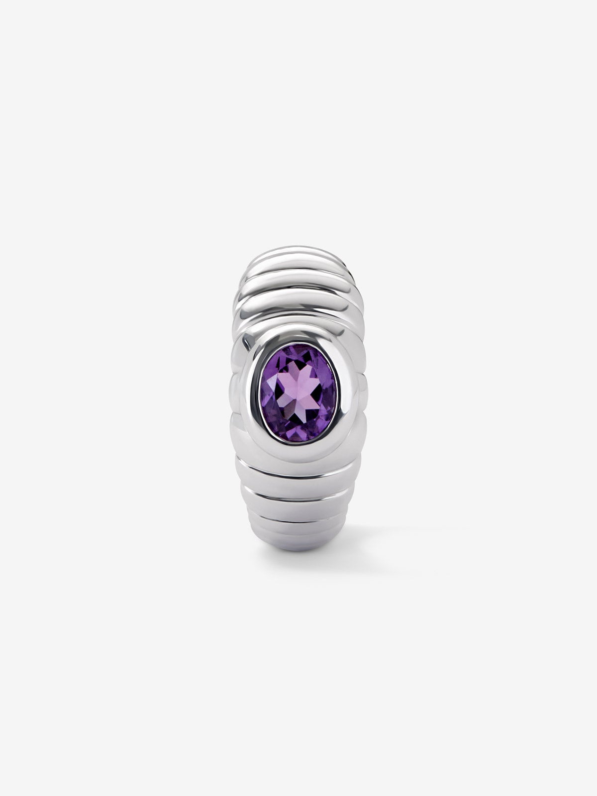 Earcuff de plata 925 con amatista morada