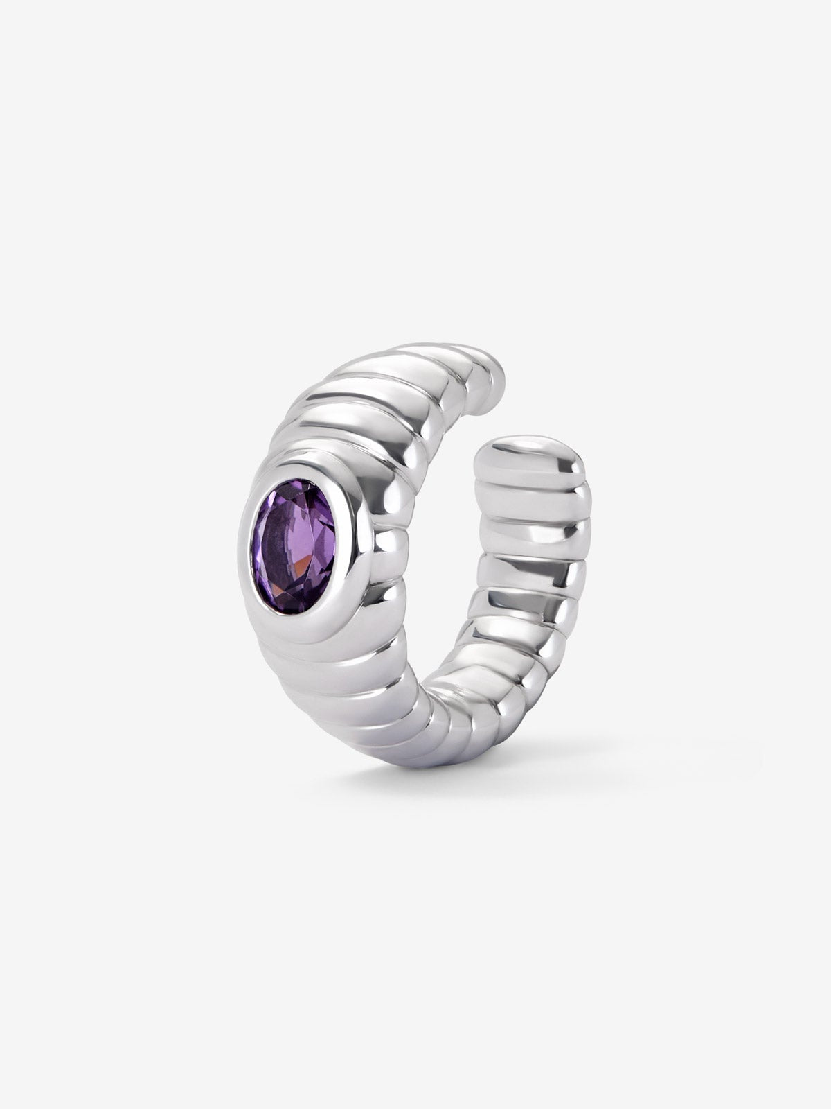 Earcuff de plata 925 con amatista morada