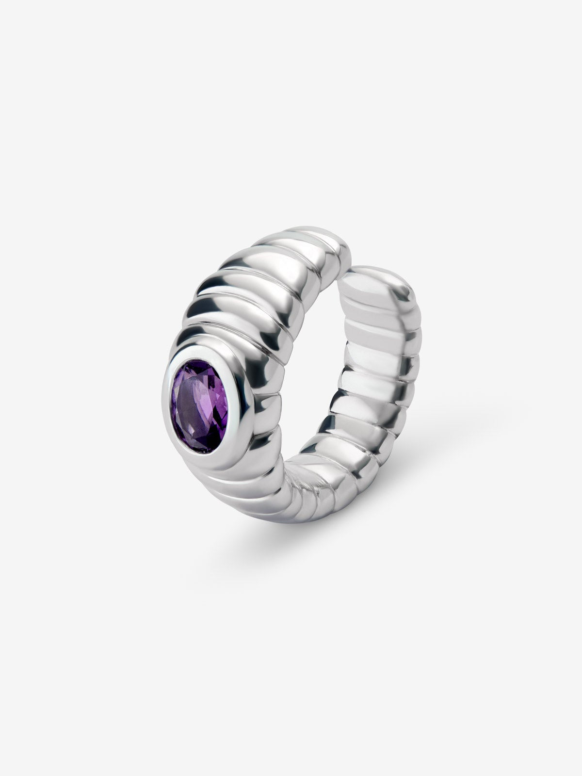 Earcuff de plata 925 con amatista morada