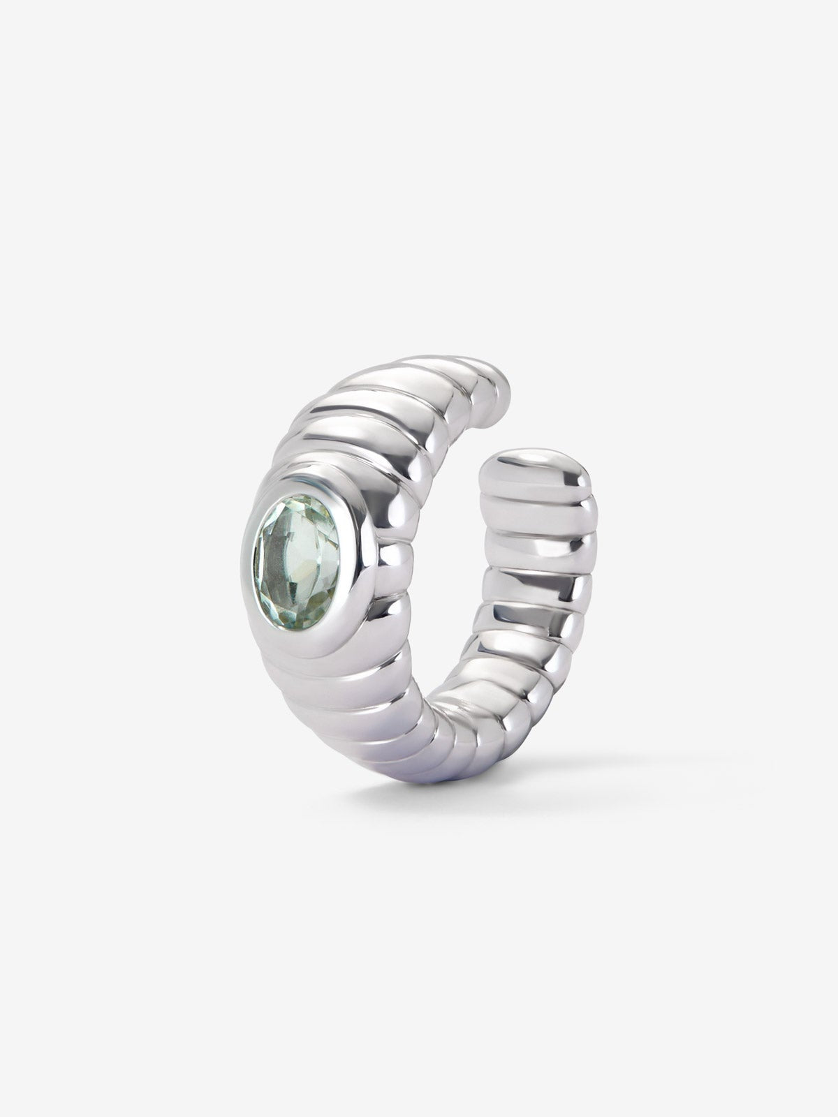 Earcuff de plata 925 con amatista verde