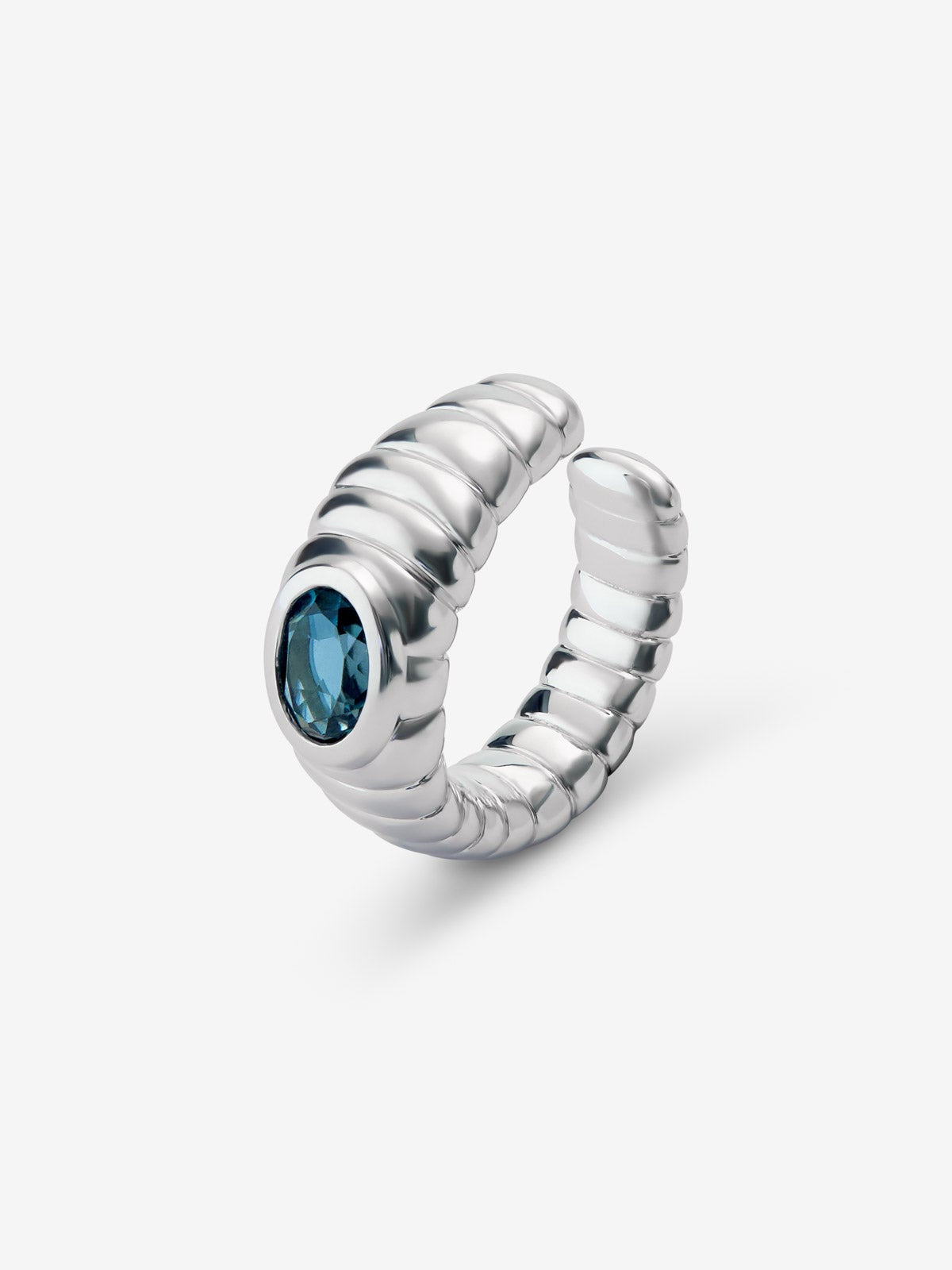 Earcuff de plata 925 con topacio azul London