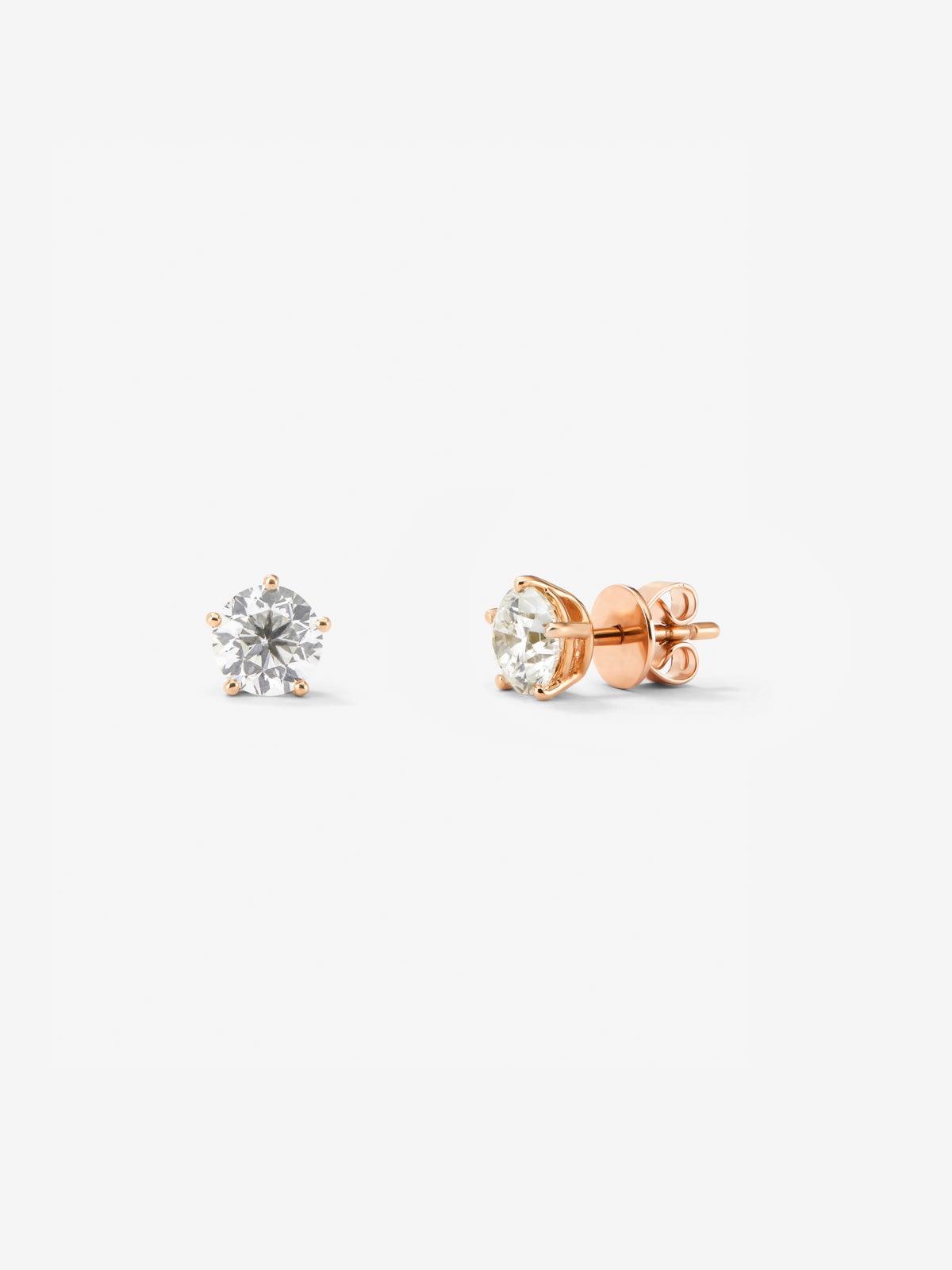 Pendientes de oro blanco de 18K con diamantes blancos en talla brillante de 0,3 cts