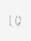 Pendientes aro de oro blanco de 18K con diamantes
