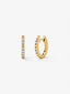 Pendientes de aro de oro amarillo de 18K con diamantes blancos en talla brillante de 0,25 cts