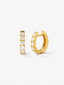 Pendientes de aro de oro amarillo de 18K con 12 diamantes en talla brillante con un total de 0,65 cts