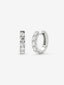 Pendientes aro de oro blanco de 18K con diamantes