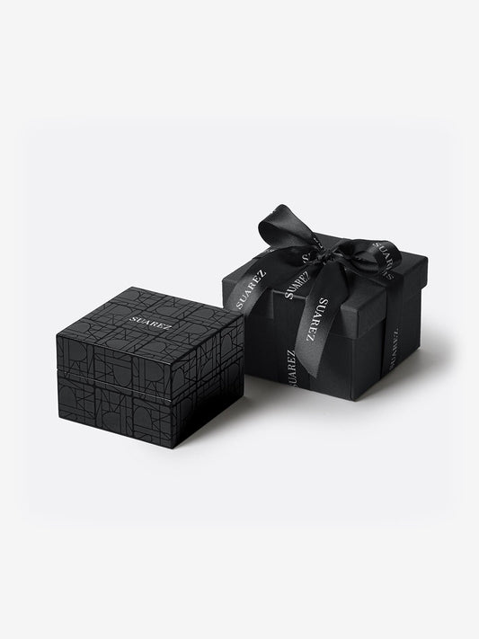 Pendientes aro de oro blanco de 18K con diamantes