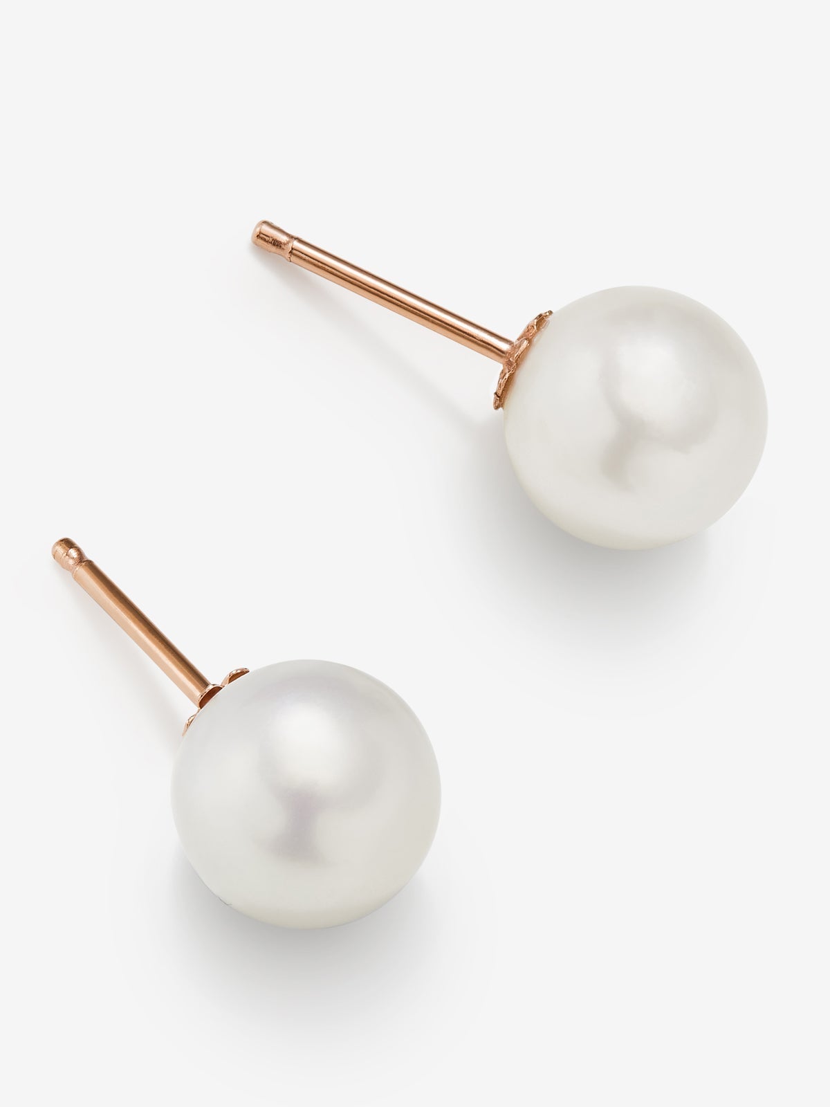 Pendientes de oro rosa de 18K con 2 perlas australianas de 9,5mm