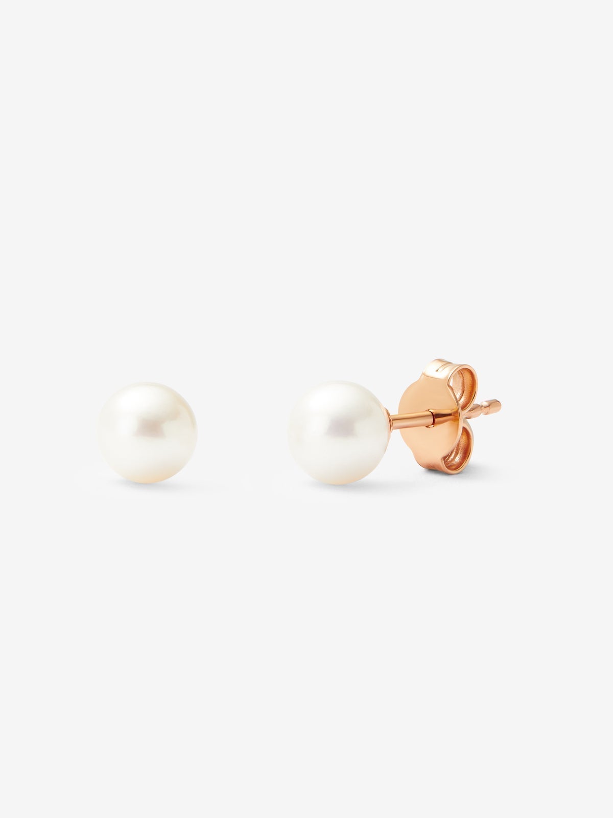 Pendientes de oro rosa de 18K con perlas de 6mm