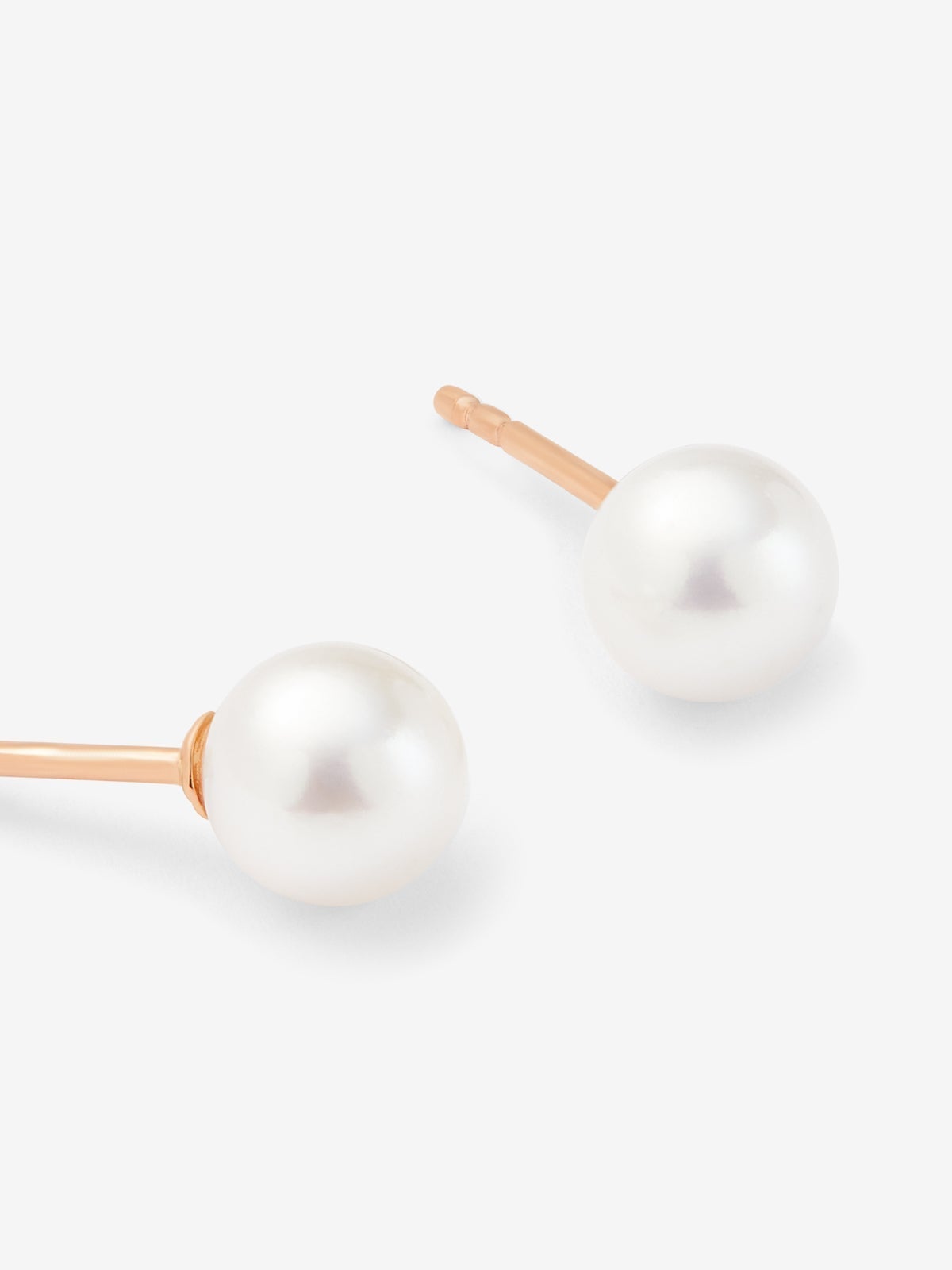 Pendientes de oro rosa de 18K con perlas de 6mm